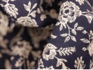 Printed Cotton Poplin Fabric - Flower forest Navy